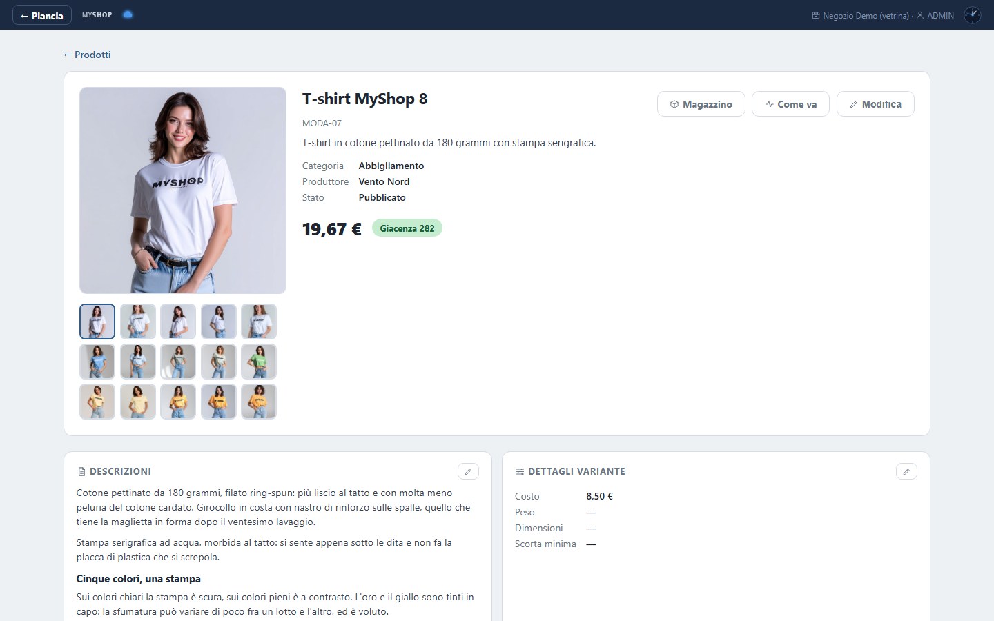 The MyShop Cloud product card
